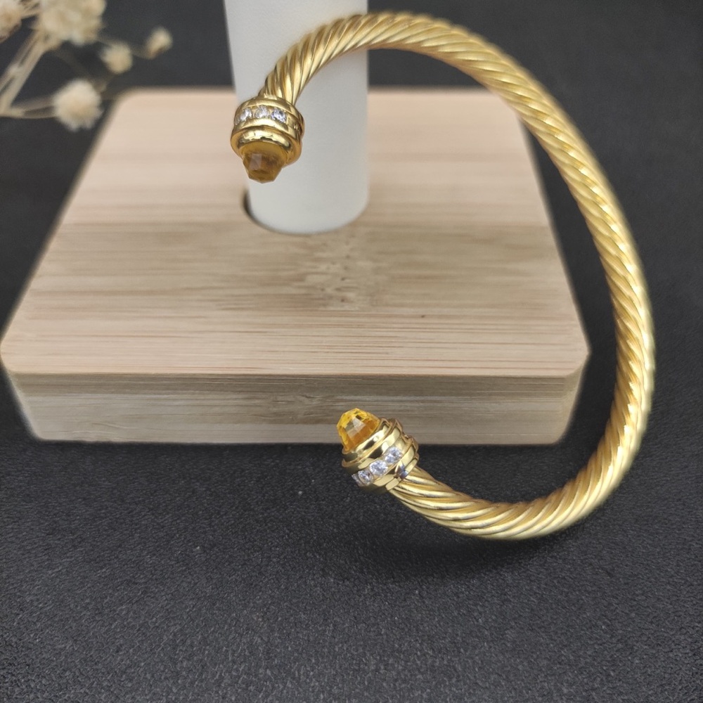 David Yurman Gold Cable Citrine Cuff - 100% Authentic - Picture 6 of 6